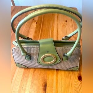 Lovely /woven / leather hand bag ( 11 x 5.5 ) NWOT
